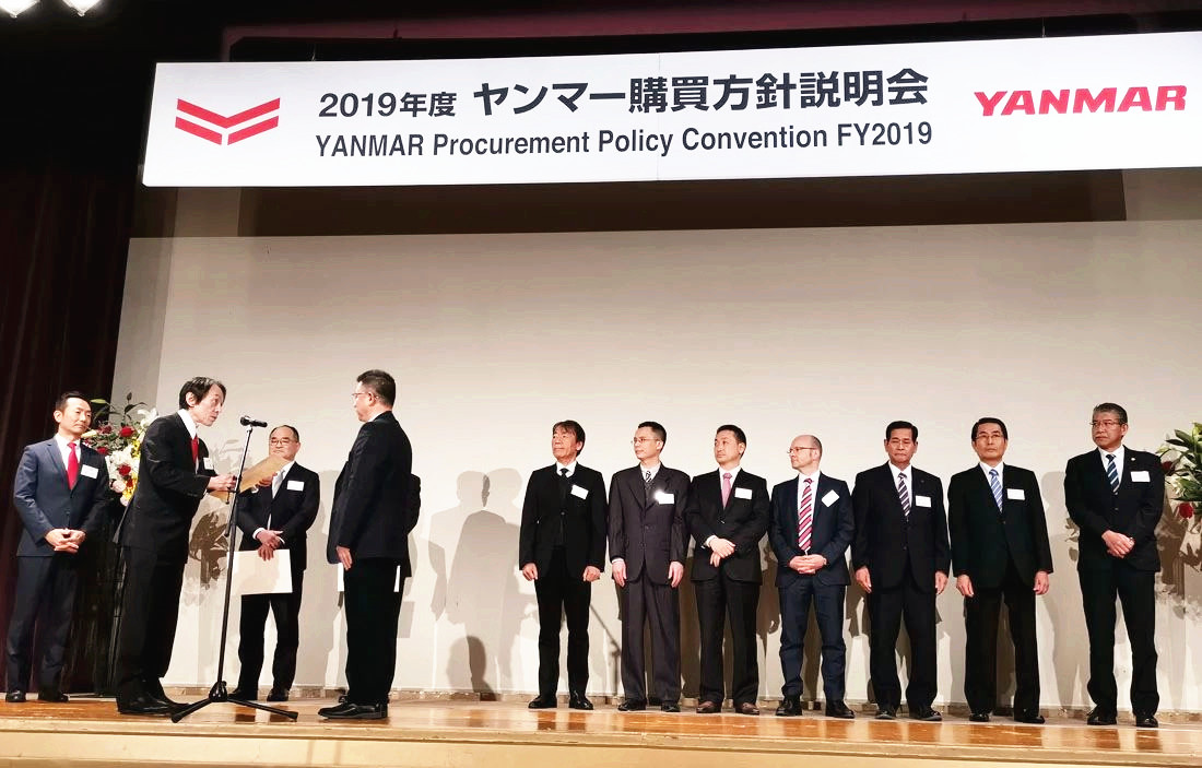 usdt网投娱乐股份获得日本洋马株式会社感谢奖